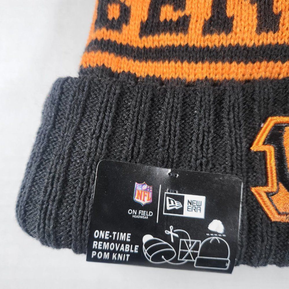 NWT Cincinnati Bengals Sports Knit Pom Beanie Fleece Lining OSFA Unisex - Picture 6 of 9